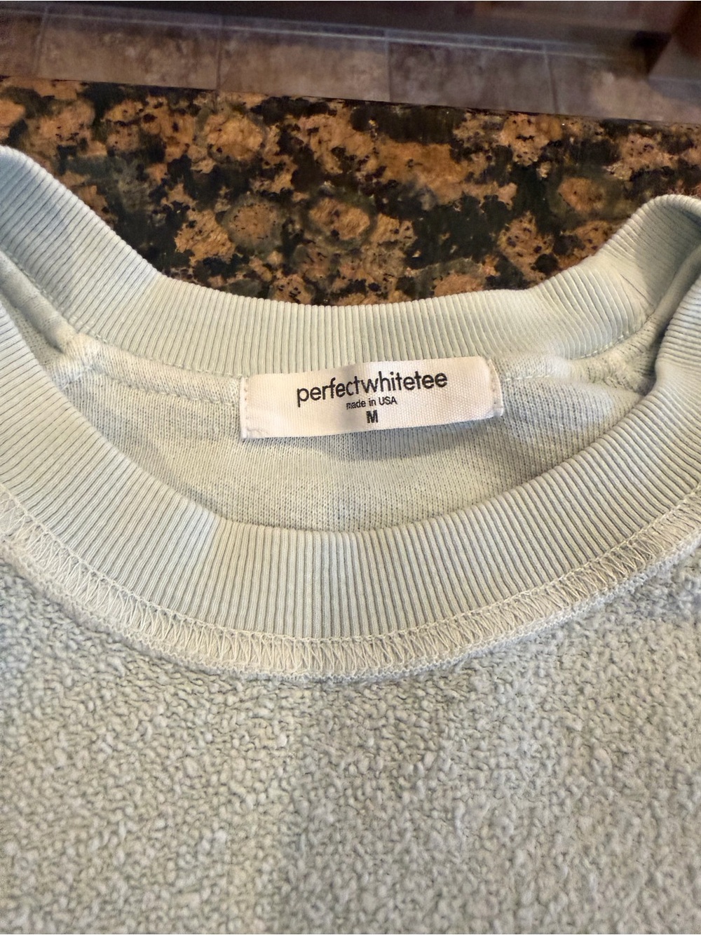 perfectwhitetee Women’s Pale Blue Loop Terry Ziggy Sweatshirt - Picture 2 of 3